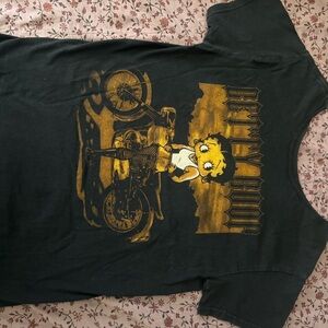 Betty Boop Black Tee with Gold and White Graphic